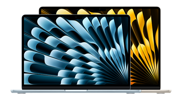 13‑inch en 15‑inch MacBook Air-laptops, verkrijgbare kleuren: Hemelsblauw, Zilver, Sterrenlicht, Middernacht