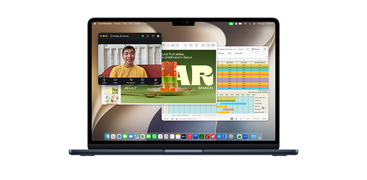 Multiple app windows open including Microsoft Excel and Zoom on MacBook Pro 14".
