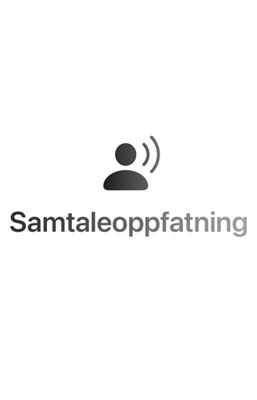 Lydbølger fra omgivelsene vises som fargerike halvbuer over og under noe tekst plassert i midten. Det står: «bevissthet om samtaler»