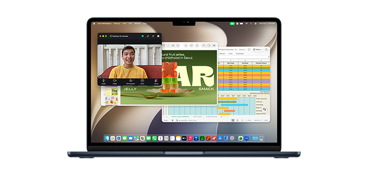 Multiple apps open on MacBook Neo including Safari and Mail, showing a flyer that reads "The fourth annual cultural sports day".