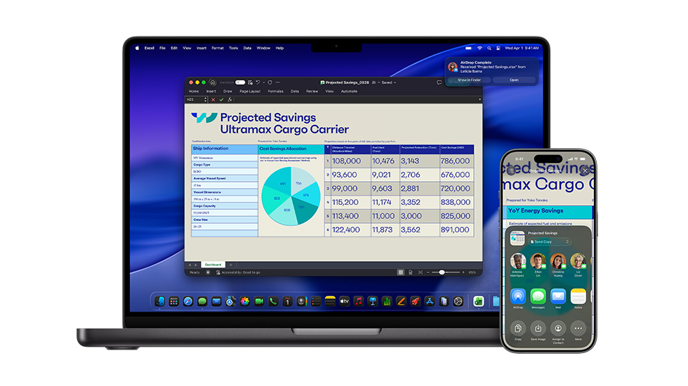 Mac และ iPhone แสดงงานนำเสนอ Keynote
