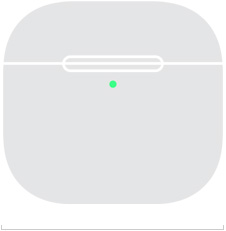 Abbildung des AirPods 5 Ladecase, die die vordere Breite von 50,1 mm zeigt.