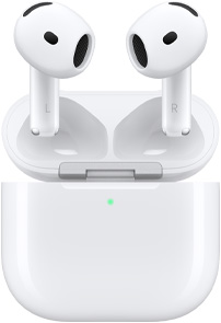 Kabelloses AirPods 5 Ladecase geöffnet, die AirPods schweben darüber.