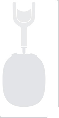 AirPods Max 2 的輪廓插圖，側面外觀，深度為 83.4 毫米，高度為 187.3 毫米