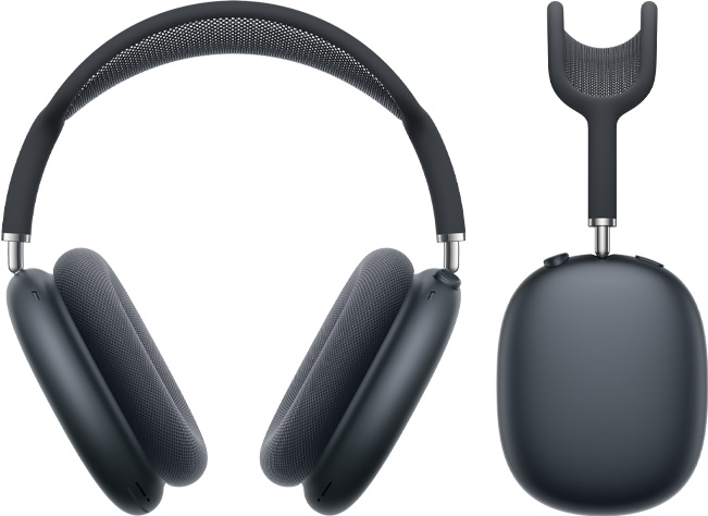 午夜暗色 AirPods Max 2 耳筒，正面及側面外觀