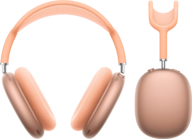 橙色 AirPods Max 2 耳筒，正面及側面外觀