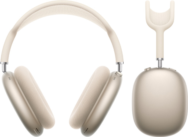 星光色 AirPods Max 2 耳筒，正面及側面外觀