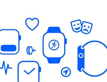 Apple Watch 圖像：智慧型疊放、健康、數碼錶冠、體能訓練、影院模式