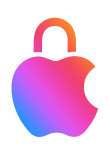 Logo Apple en forme de cadenas avec le mécanisme de fermeture verrouillé pour illustrer la protection de la vie privée